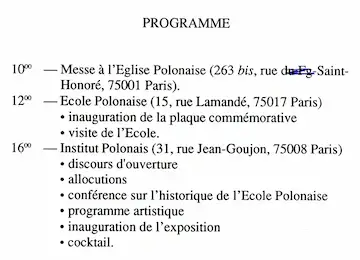 150 ans pour l'École polonaise de Paris. Le programme de la célébration.