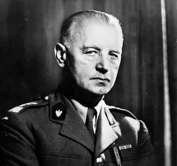 Le général Władysław Sikorski, président du gouvernement polonais en exil (Domaine public).