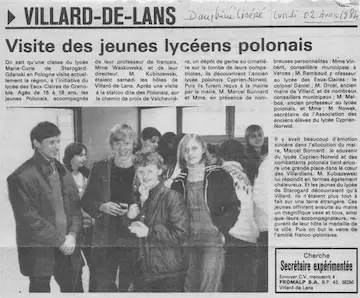 1884-Visite de jeunes lycéens polonais à Villard.