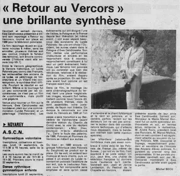 1987 - Retour au Vercors - Une brillante synthèse.